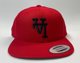 Upside down LA “Yupoong ”Snapback “Red” (black thread)