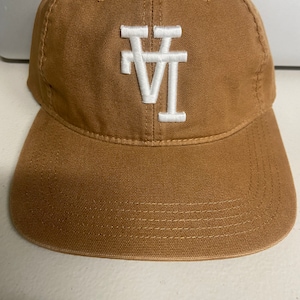 Carhartt Brown Canvas Dad Hat, Upside Down “LA” (white thread)