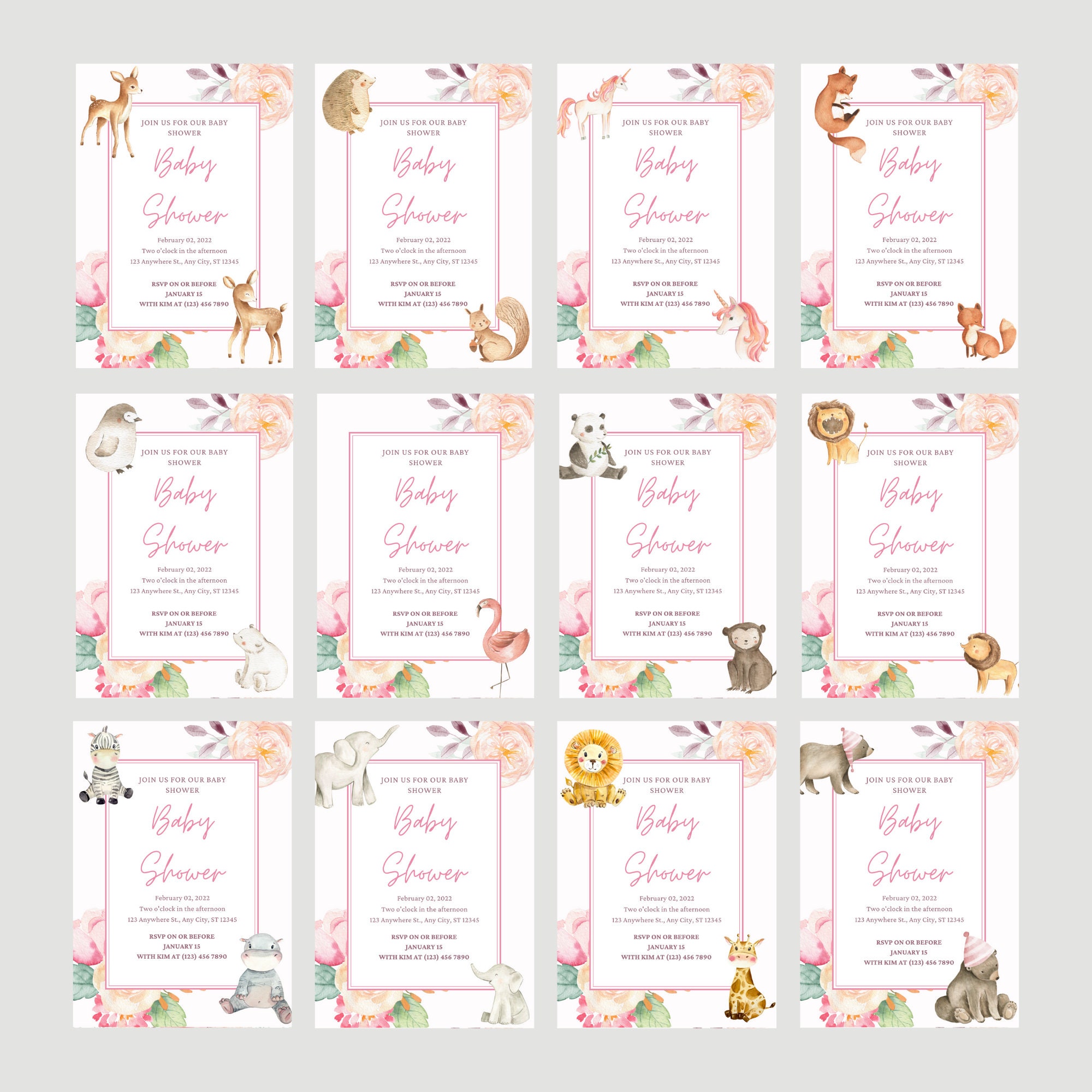 Baby Shower Invite Printable baby shower invitation cute | Etsy