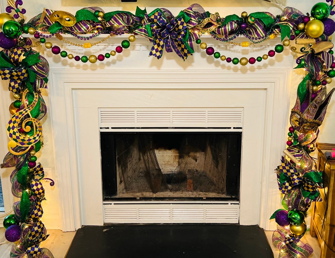 mardi gras mantle decorations