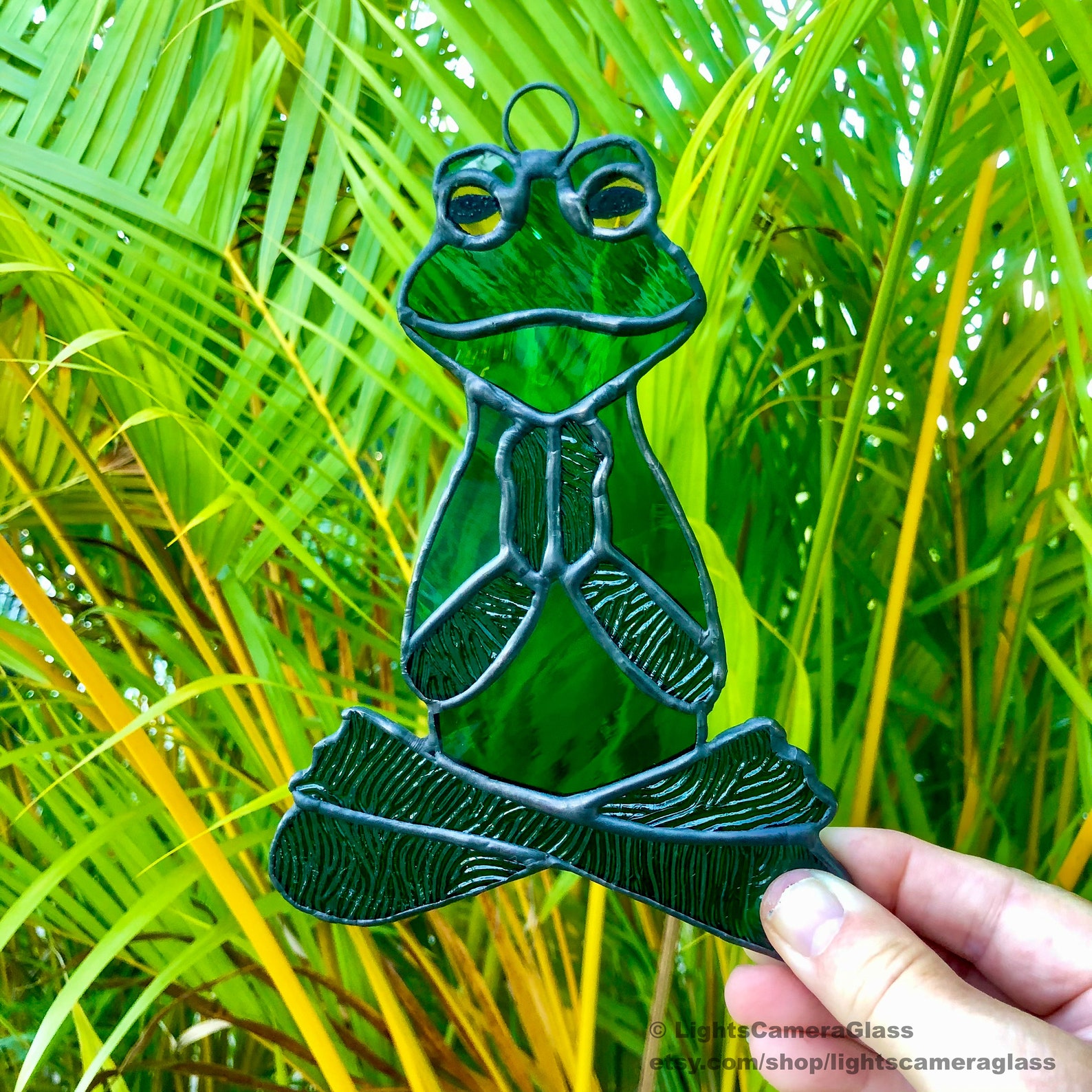 Stained Glass Namaste FrogFrog Namaste SuncatcherNamaste Etsy