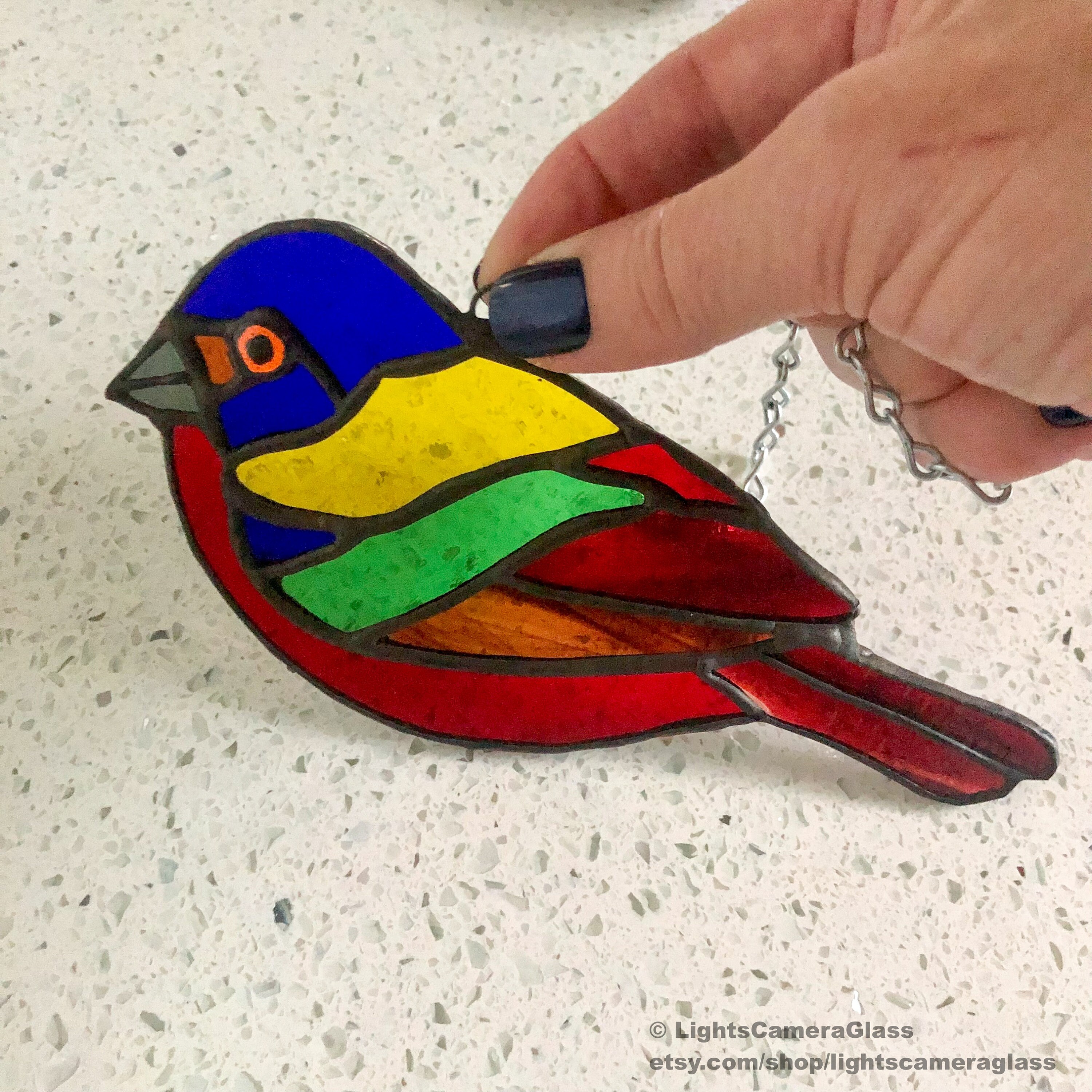 Stained Glass Painted BuntingPainted Bunting Etsy