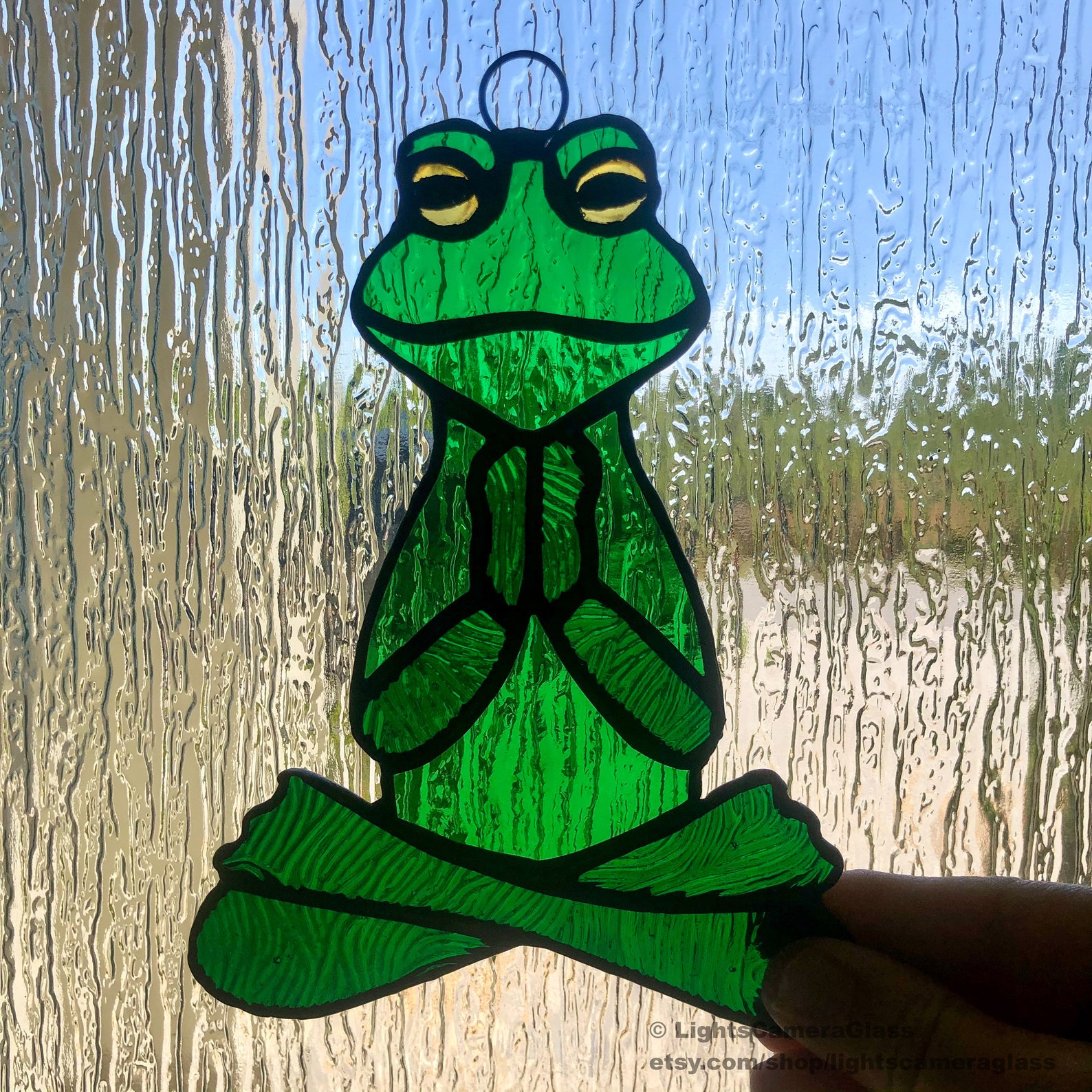 Stained Glass Namaste FrogFrog Namaste SuncatcherNamaste Etsy
