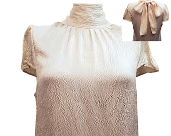 BCBG Maxazria Cream Bow Tie Blouse