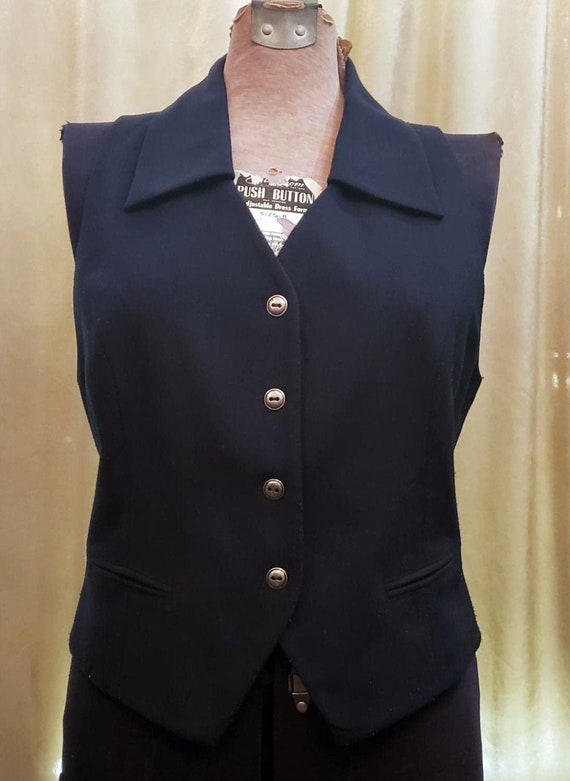 Vintage Contempo Casuals Vest with Silver Gray Fl… - image 2