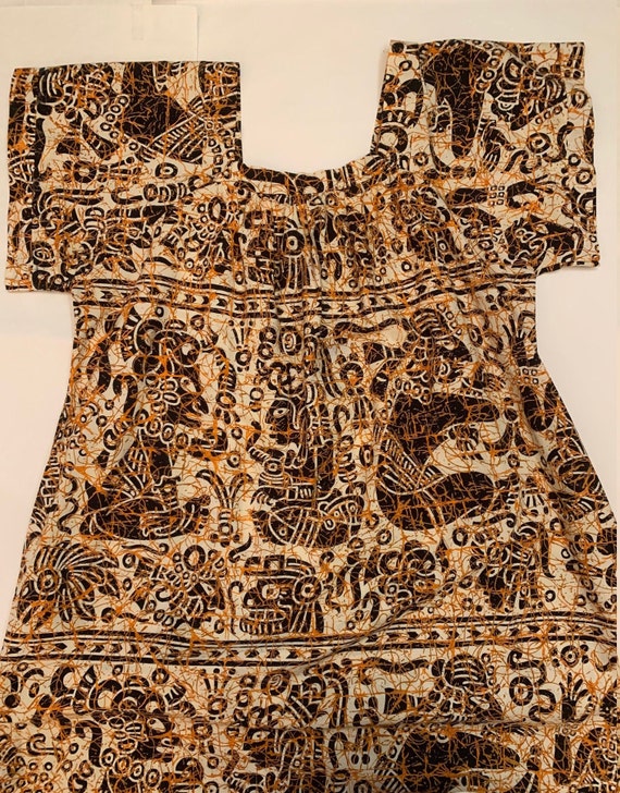 Vintage 1970s Batik Style Printed Dress - image 2