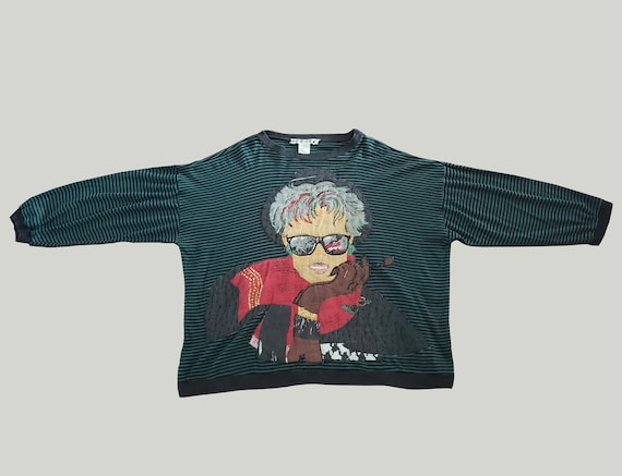Vintage 1980s Beaded Jou Jou Oversize Sweatshirt - image 3
