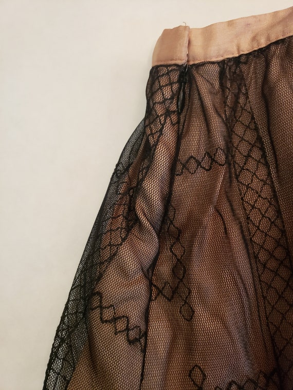 Pink and Black Lace Tulle Skirt - image 5