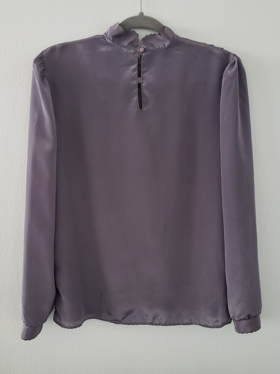 Vintage 1970s Mauve Ruffle Blouse - image 2