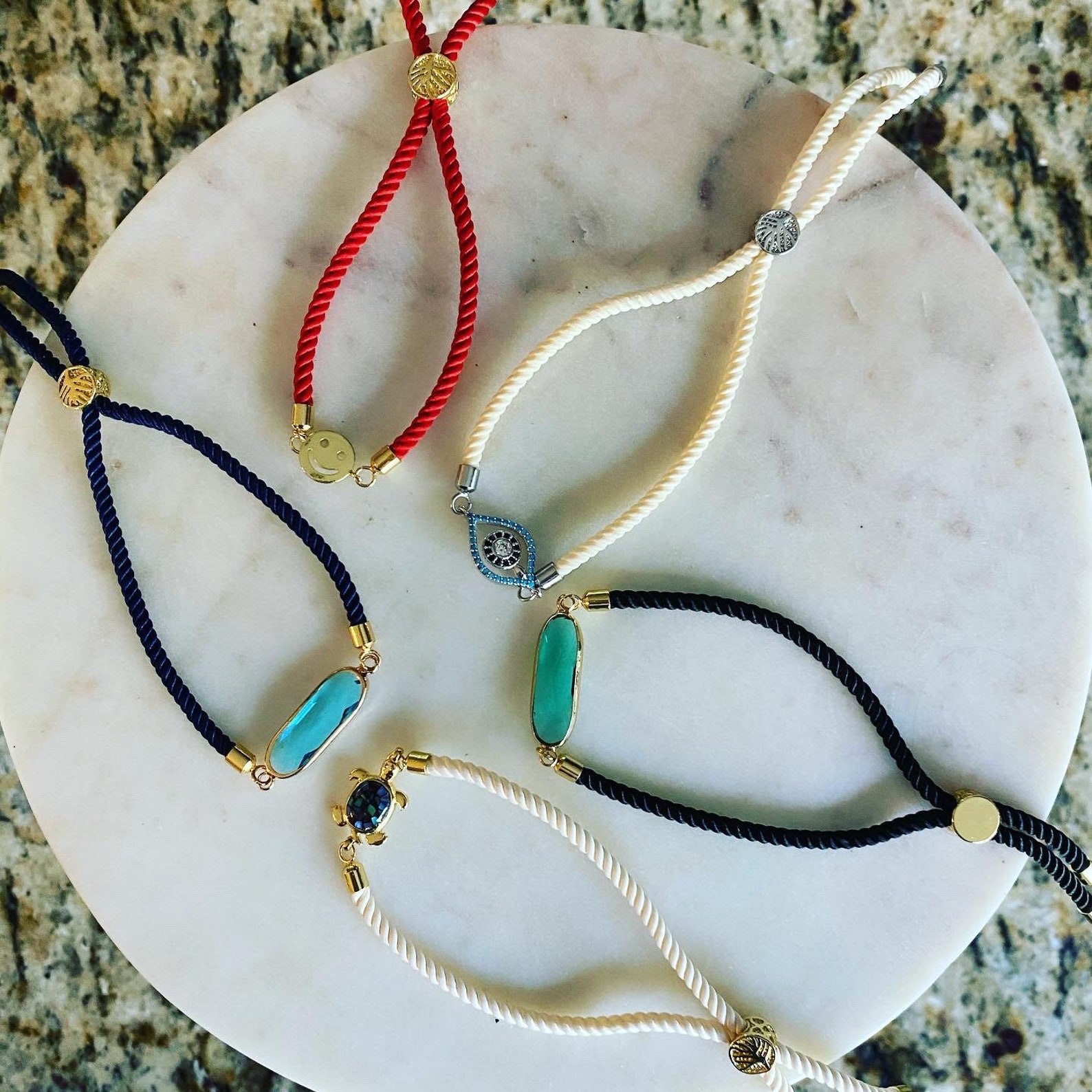 Charm cord bracelet Etsy