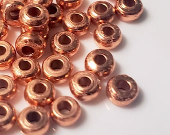 Small Heishi Copper Disk Spacer Beads | Smooth Texture | 4mm | DIY Jewelry Design
