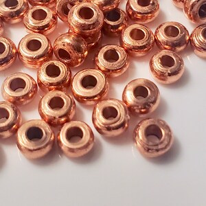 Small Heishi Copper Disk Spacer Beads Smooth Texture 4mm DIY Jewelry Design image 3