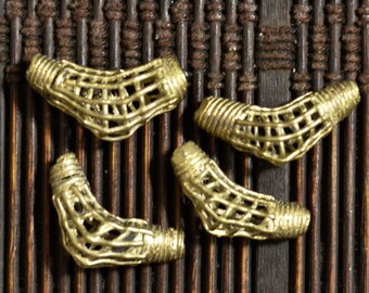 African Brass Cage Horn Beads | Natural Jewelry Beads | 40-43mm
