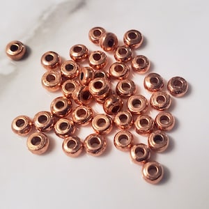 Small Heishi Copper Disk Spacer Beads Smooth Texture 4mm DIY Jewelry Design image 5