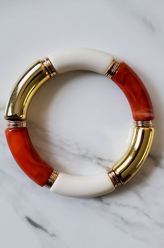 Trendy Bamboo Bangle Bracelets for Gifting Elastic Stretch