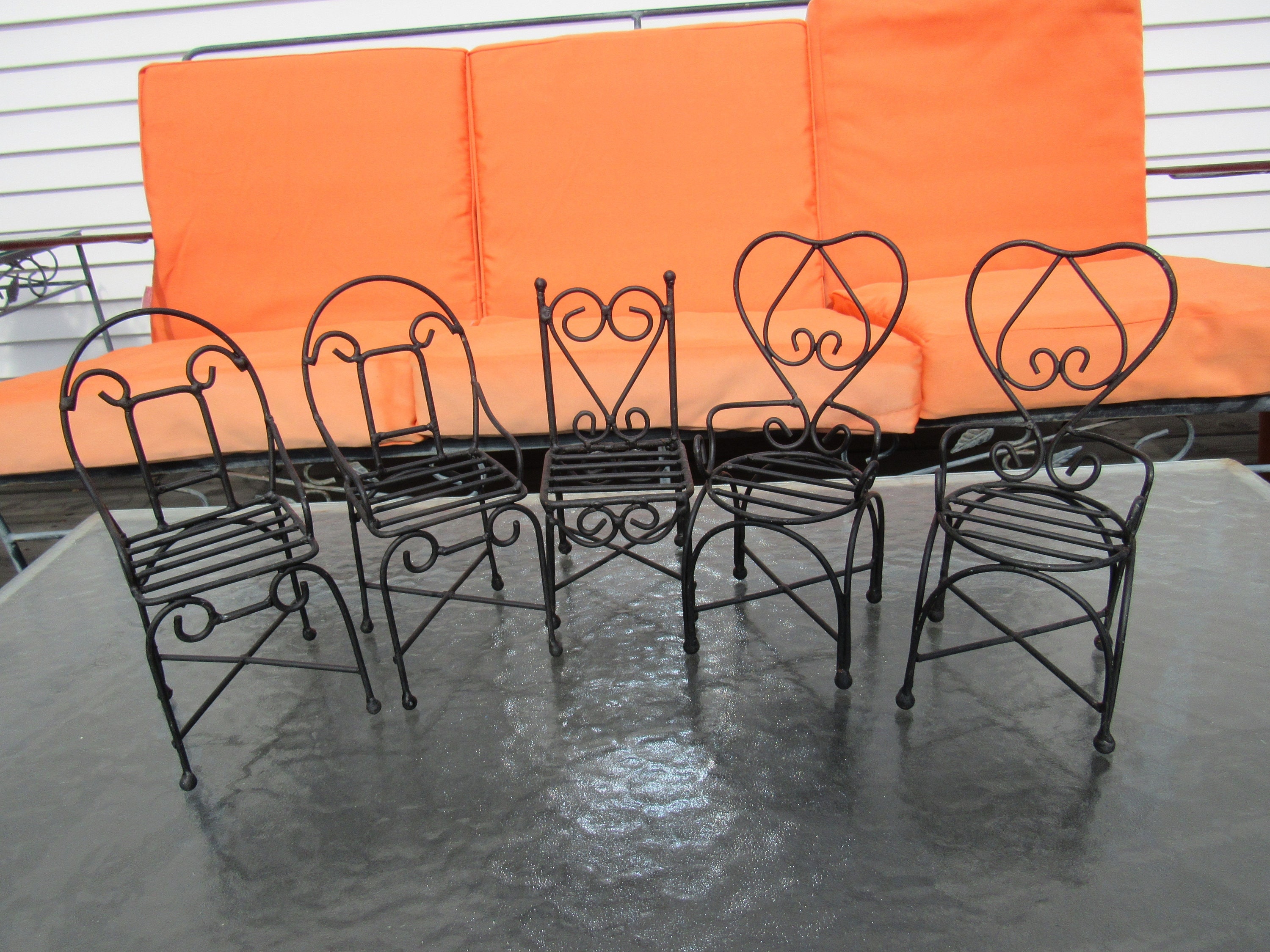 Vintage Wrought Iron Patio Chair - Etsy