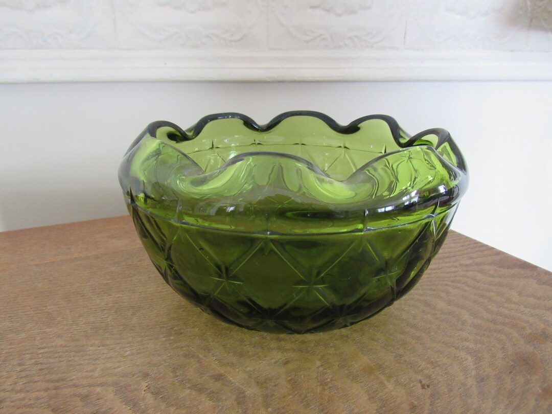Emerald Green Fenton Glass Candy Dish Etsy