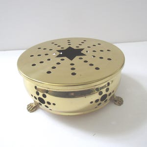 Vintage Brass Star Potpourri Incense Burner Container