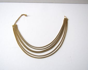 Vintage Gold Tone Multi Strand Necklace