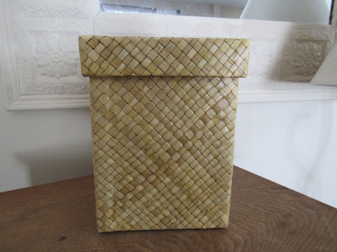 Wicker Rattan Storage Box - Etsy