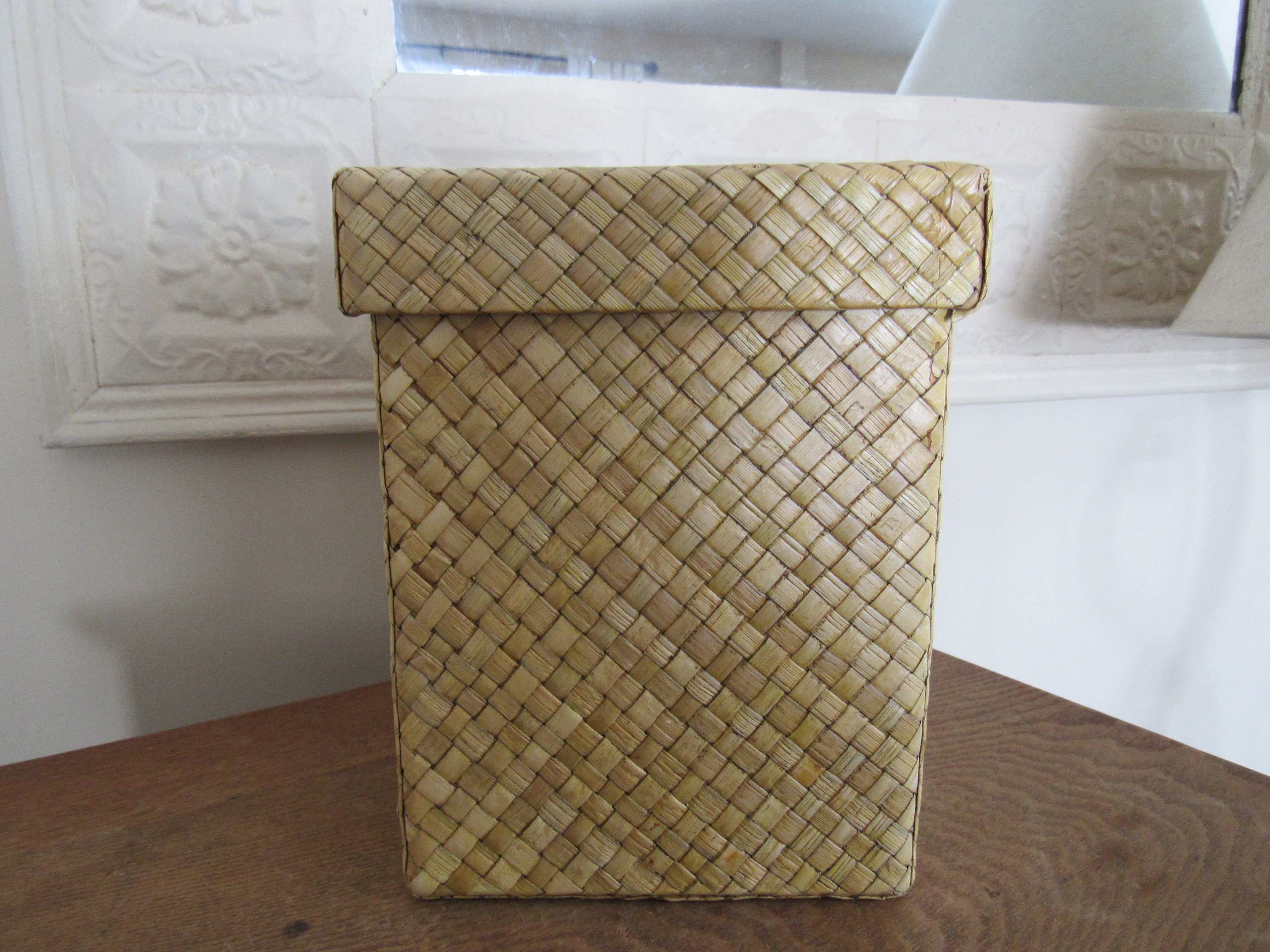 Wicker Rattan Storage Box - Etsy