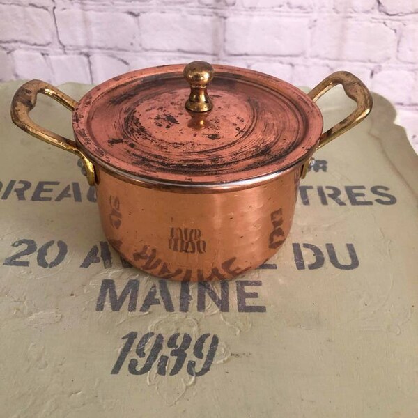 Little copper pot with lid | copper decor