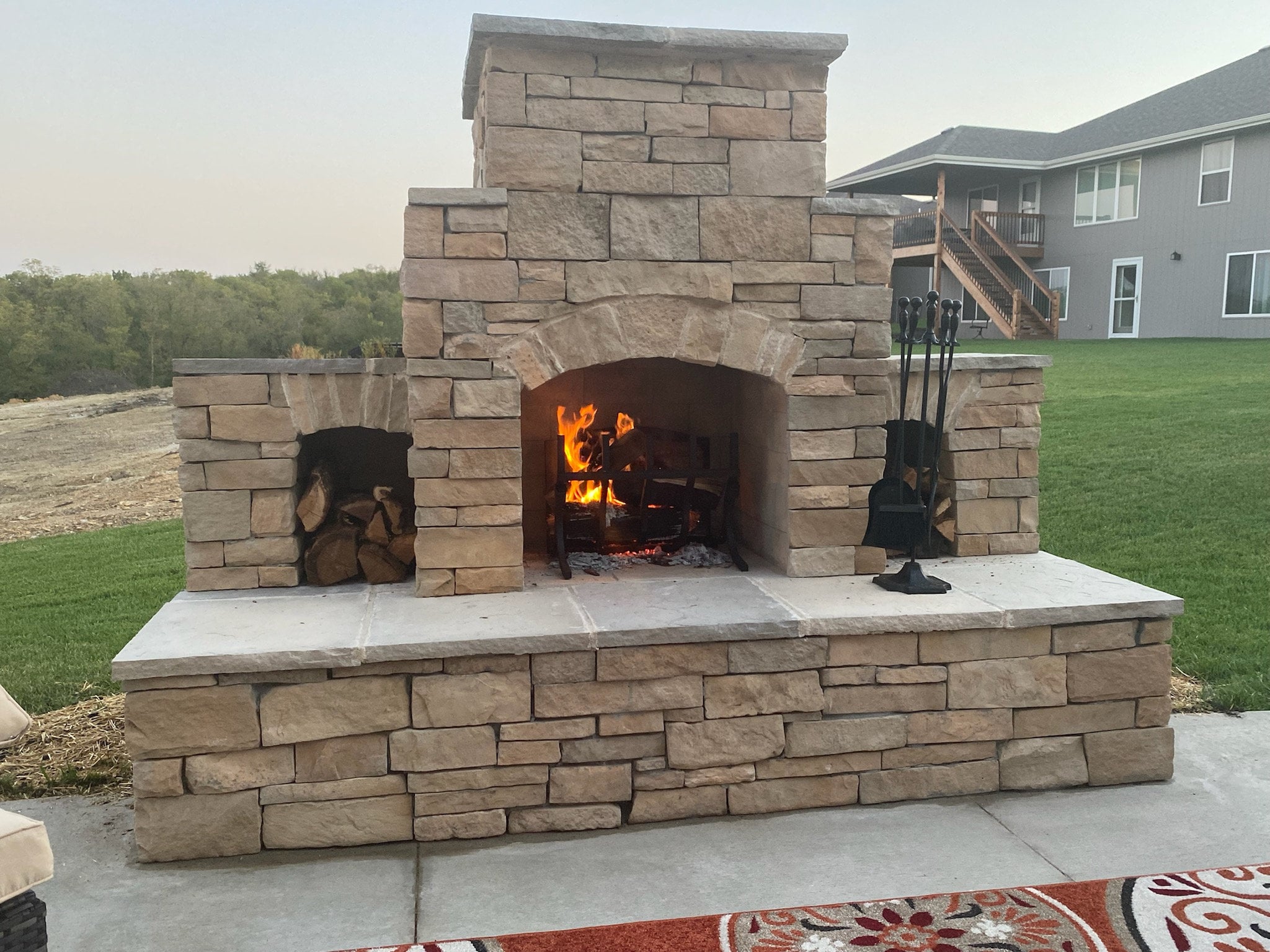 DIY Outdoor Fireplace Construction Plan Winslow Design 46 Etsy