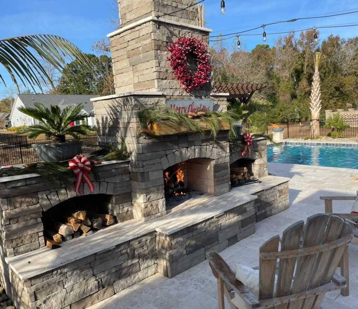 DIY Outdoor Fireplace Construction Plan - Fireplace and Voids - Etsy