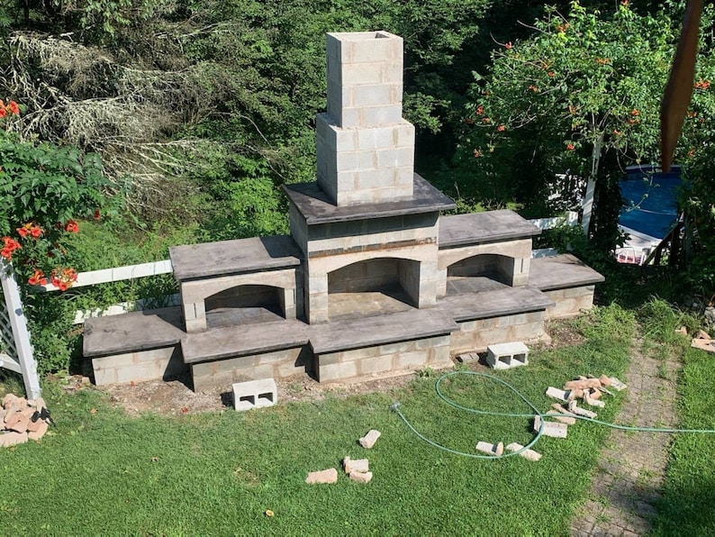 DIY Outdoor Fireplace Construction Plan Fireplace and Voids Etsy