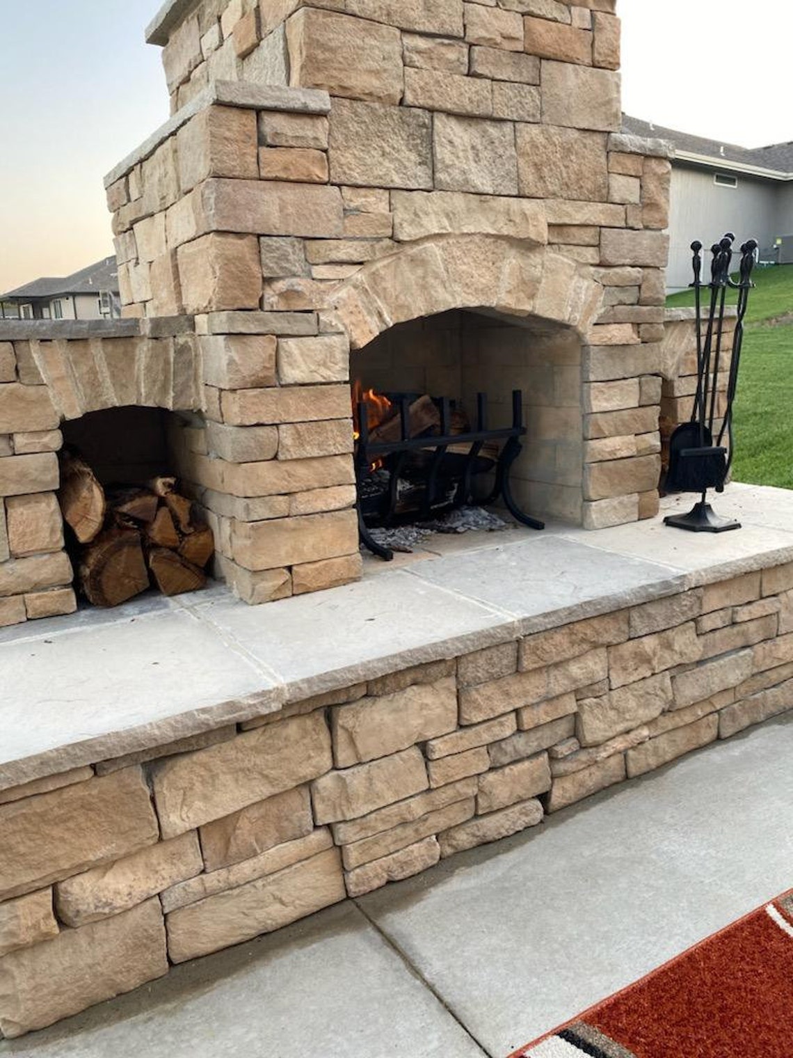 DIY Outdoor Fireplace Construction Plan Winslow Design 46 Etsy