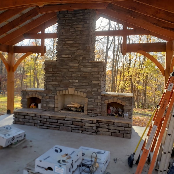 Grabstein Design - DIY Outdoor Kamin Plan