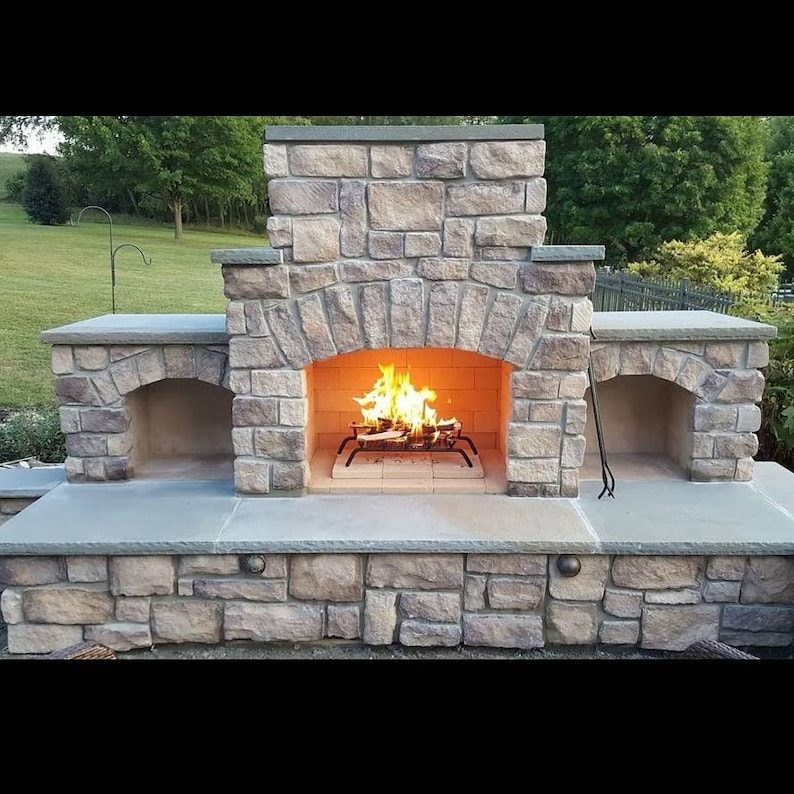 DIY Outdoor Fireplace Construction Plan Winslow Design 46 Etsy