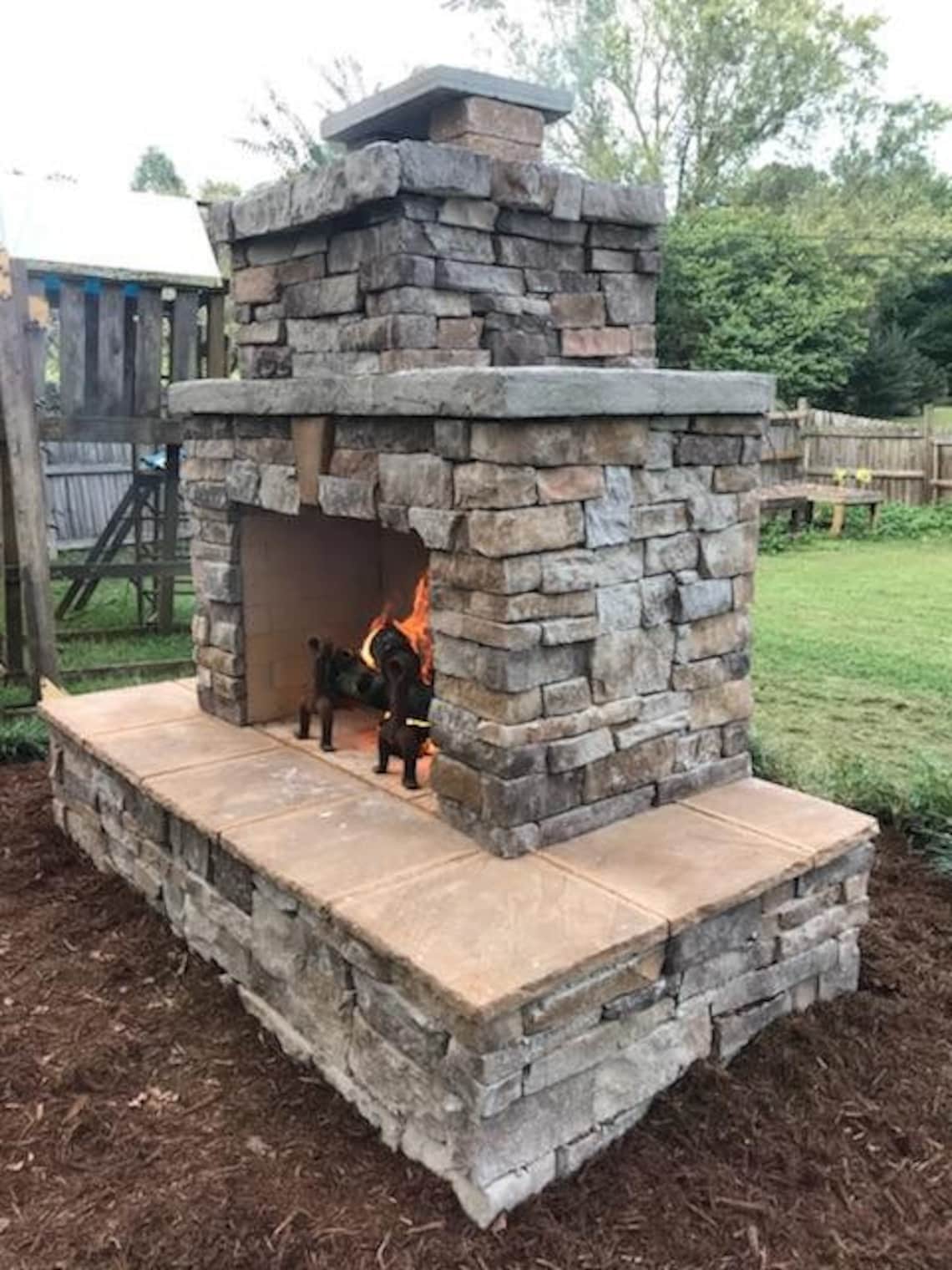 Outdoor Fireplace Construction Reference: Pima Ii DIY Outdoor Fireplace Construction Plan