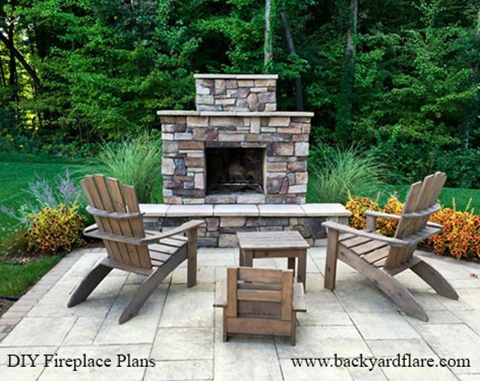 DIY Outdoor Fireplace Construction Plan - Fireplace and Voids - Etsy Canada