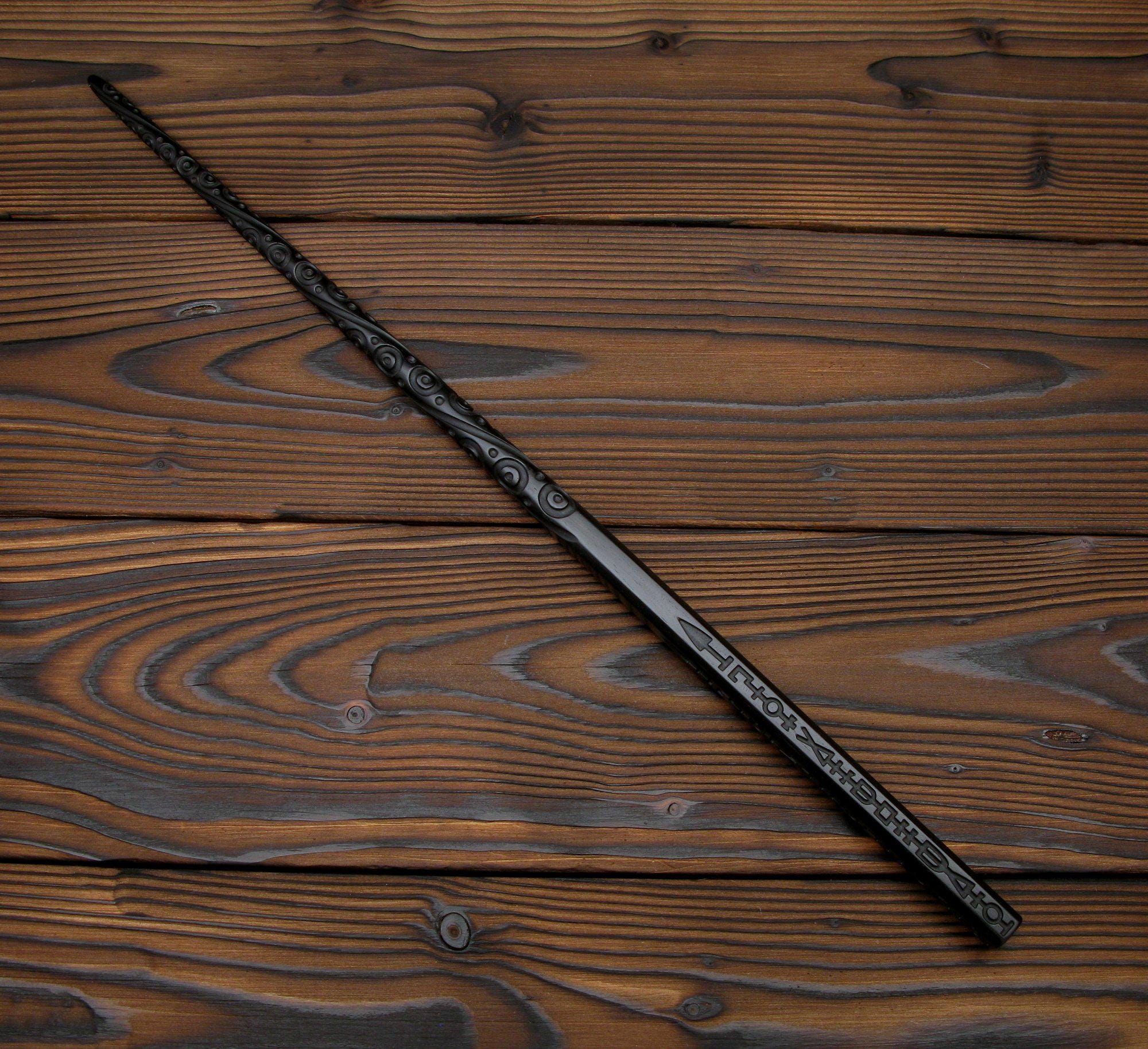 Hand Carved Sirius Black Magic Wand - 15 Inch Wooden Wizards Wand From Harry Potter