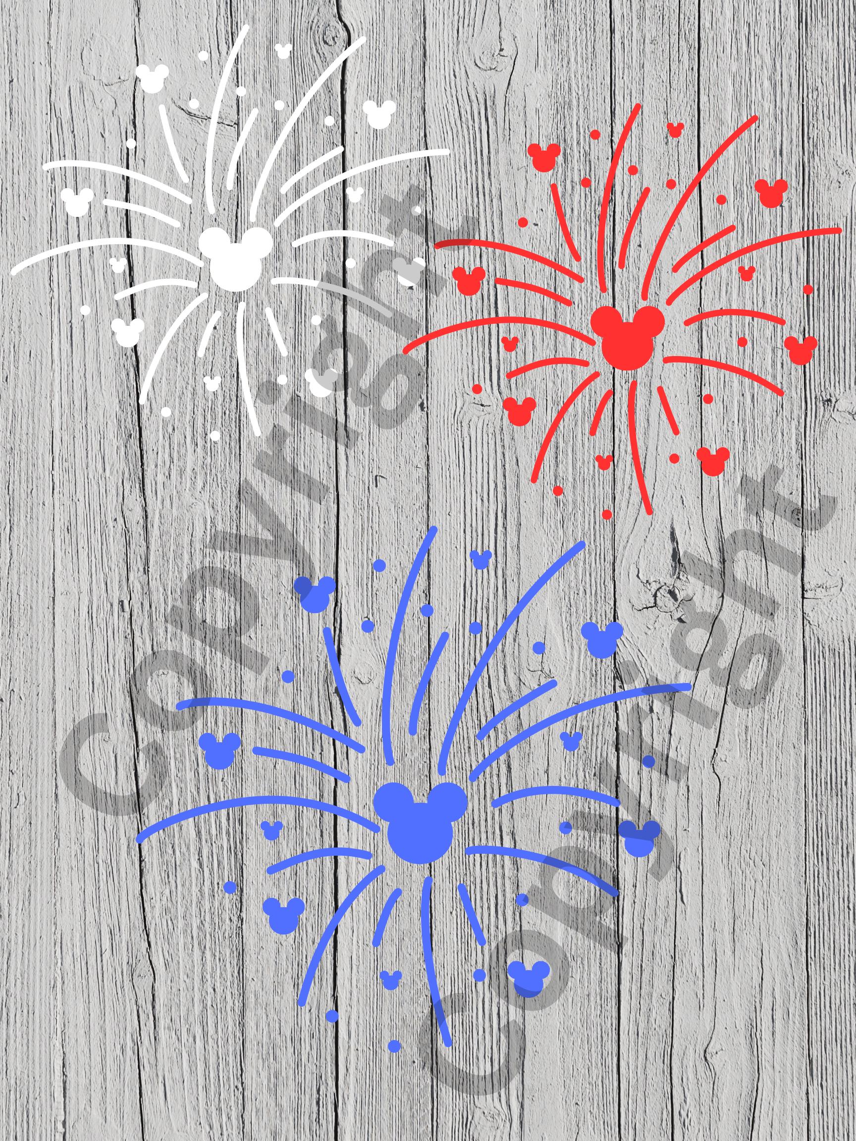 Instant Download Disney Fireworks SVG | Mickey Firework Cut File ...