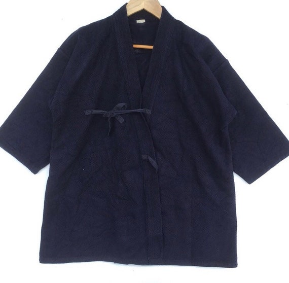 Vintage Japanese Traditional Blue Kimono Style Cot