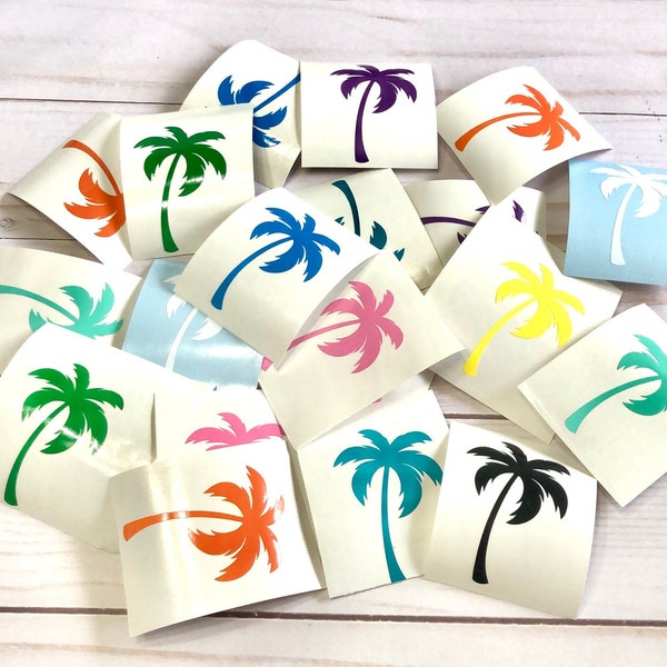 Vinyl Palm Tree Decal | Car Decal | Tumbler Decal | Decorative Decal for Glass, Mugs, Computer, Phone, Windows, Notebooks, Mirror
