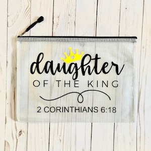 Vinyl Cross Stitch Project Bag | 2 Sizes Available |Vinyl Project Bag | Needlepoint | Cross Stitch Project Bag | Daughter of the King