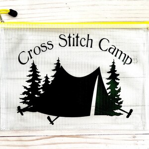 Cross Stitch Project Bag | 2 Sizes Available | Vinyl Project Bag | Sewing, Quilting Stitching Embroidery, Project Bag| Cross Stitch Camp