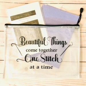 Cross Stitch Project Bag | 2 Sizes Available | Vinyl Project Bag | Sewing Project Bags | Quilting | Sewing | Beautiful Things
