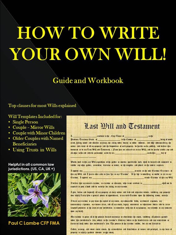 How to Write Your Own Will Guide and Workbook Etsy