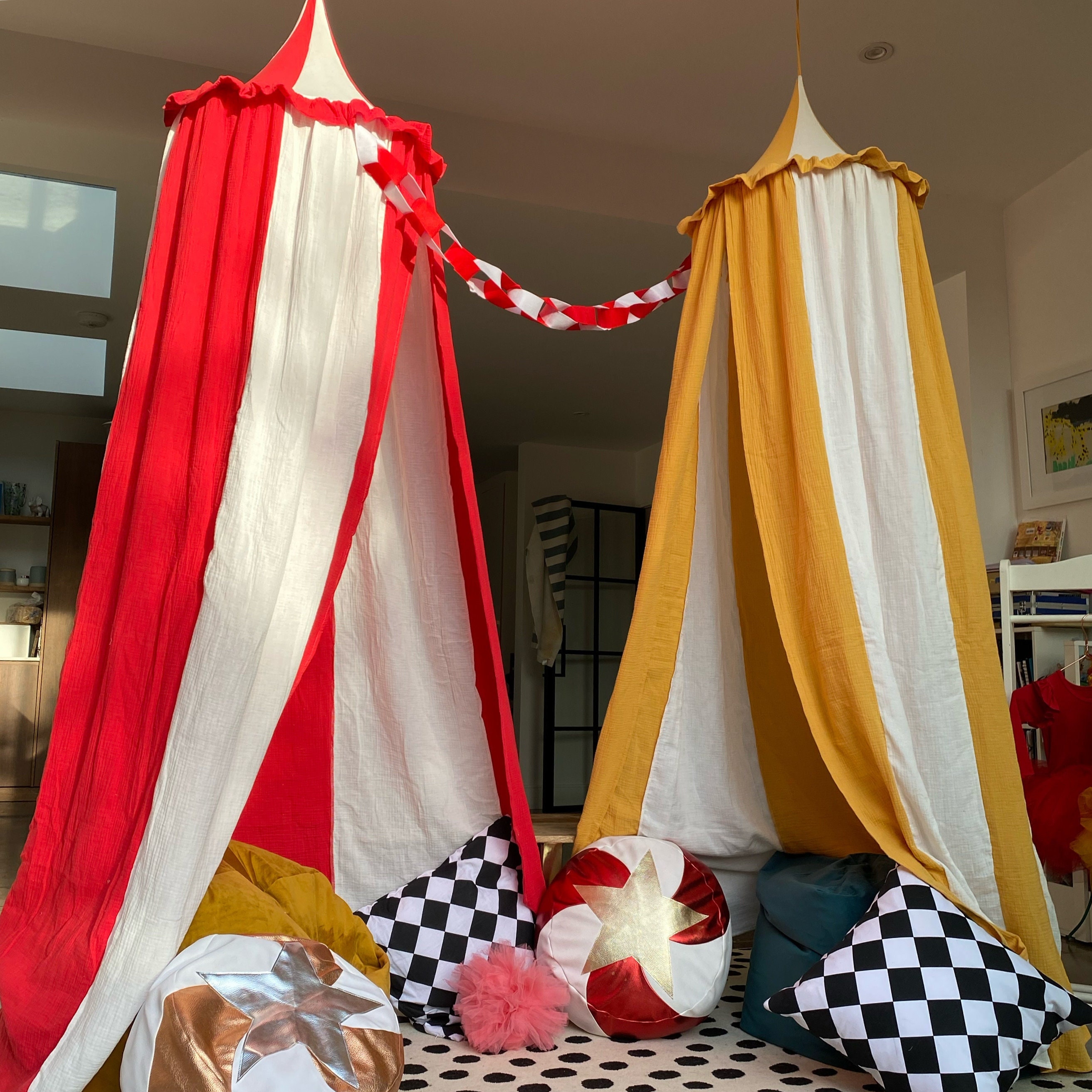 Circus Tent Stripe Yellow Play Canopy Etsy