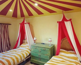 Red Stripe Circus tent play canopy