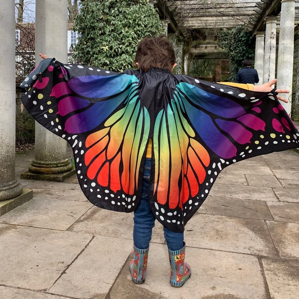 Rainbow butterfly cape wings