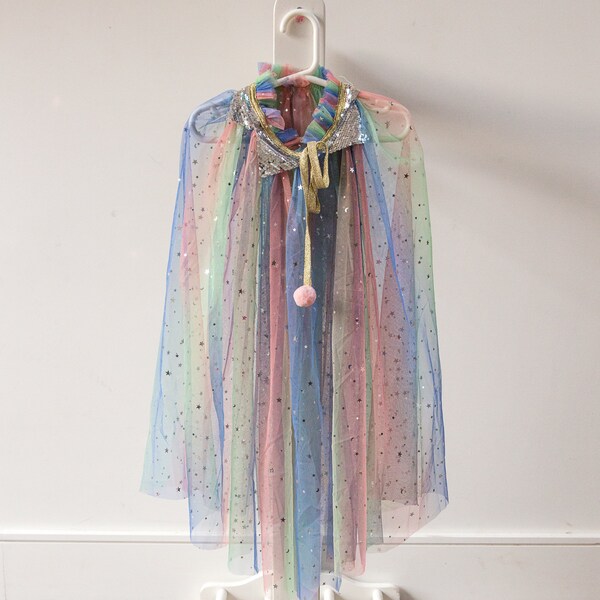 Sequin rainbow cape