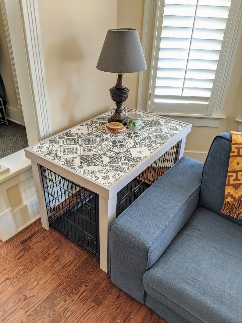 30 Dog Crate Table/Cover Turn Your Wire Dog Crate Into Etsy