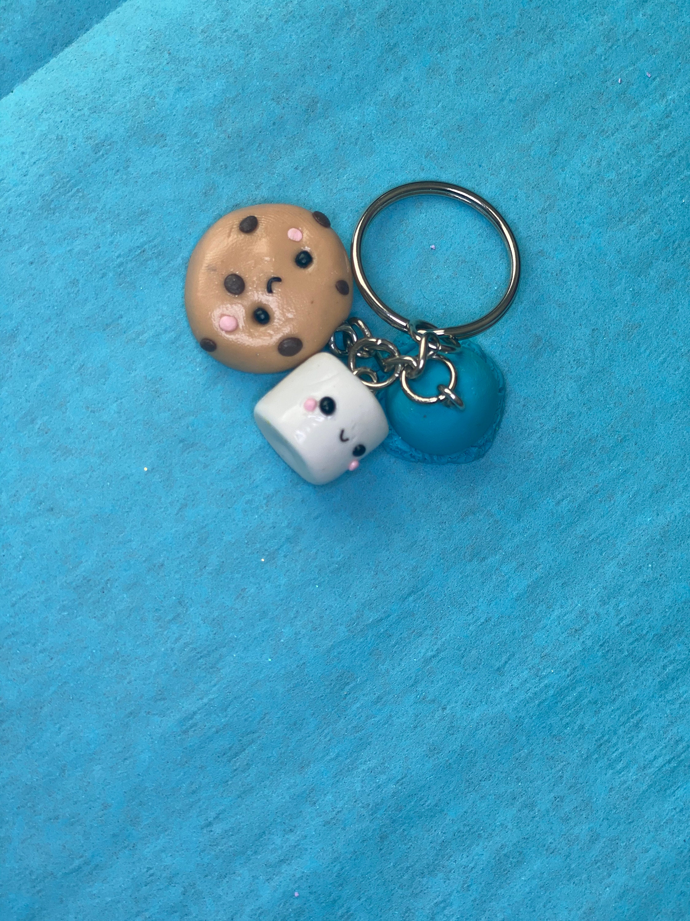 Cookie ice cream and marshmallow keychain Etsy