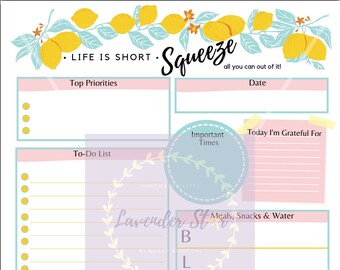 Organizer Printable Set - Citrus Theme