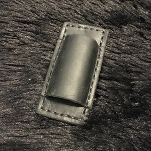 Black Leather Lighter Holder Money Clip